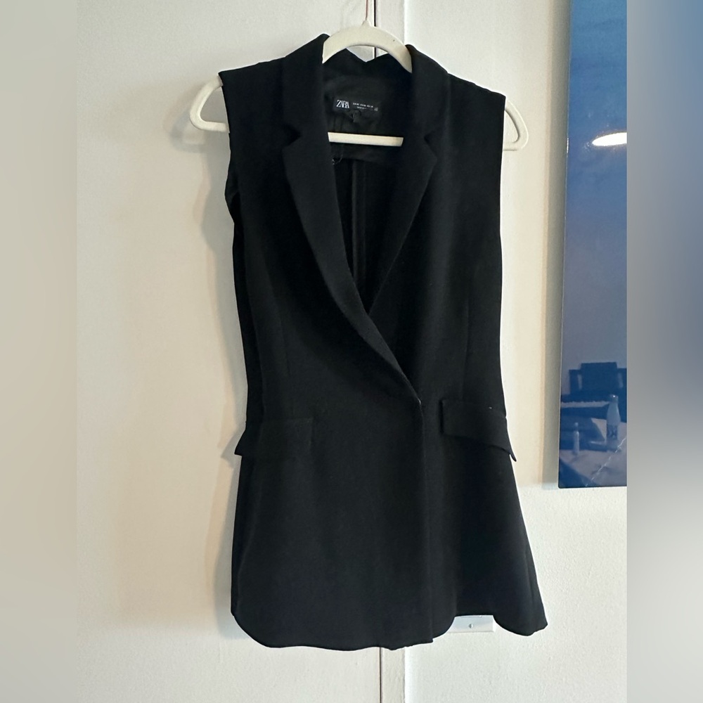 Zara Black Sleeveless Blazer Vest